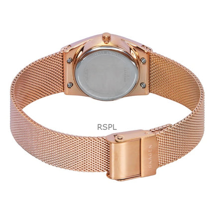 Skagen Grenen Lille Rose Gold Tone Stainless Steel White Dial Solar SKW3078 Women's Watch