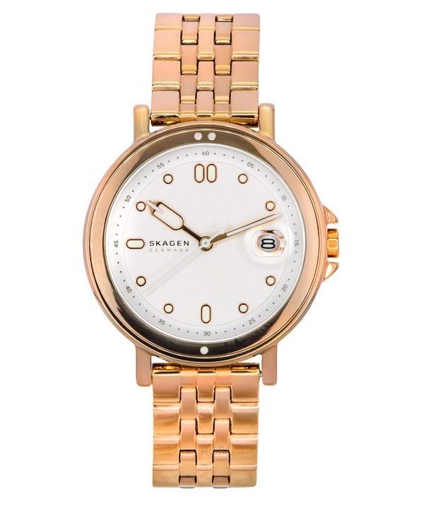 Skagen Signatur Lille Sport Rose Gold Tone Stainless Steel Silver Dial Quartz SKW3136 Women's Watch