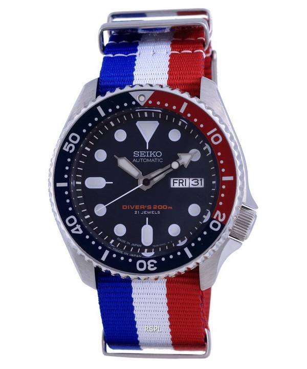 Seiko Automatic Divers Polyester Japan Made SKX009J1-var-NATO25 200M Mens Watch