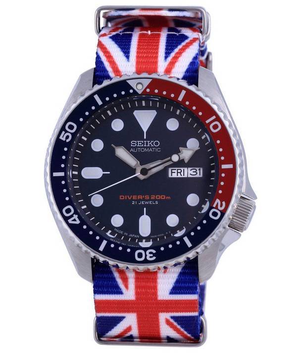 Seiko Automatic Divers Polyester Japan Made SKX009J1-var-NATO28 200M Mens Watch