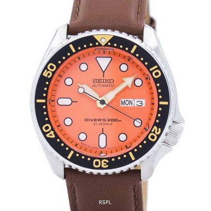 Seiko Automatic Diver's Ratio Brown Leather SKX011J1-LS12 200M Men's Watch