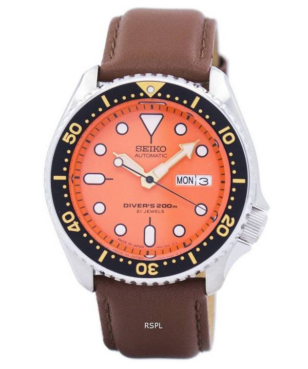 Seiko Automatic Diver's Ratio Brown Leather SKX011J1-LS12 200M Men's Watch