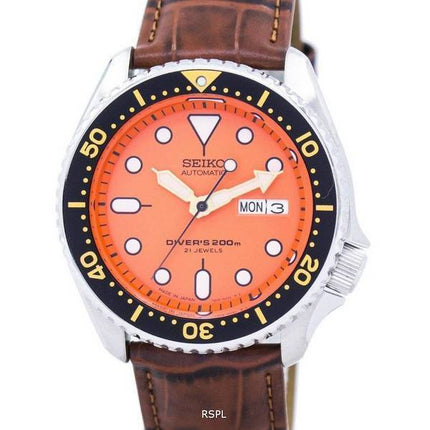 Seiko Automatic Diver's Ratio Brown Leather SKX011J1-LS7 200M Men's Watch