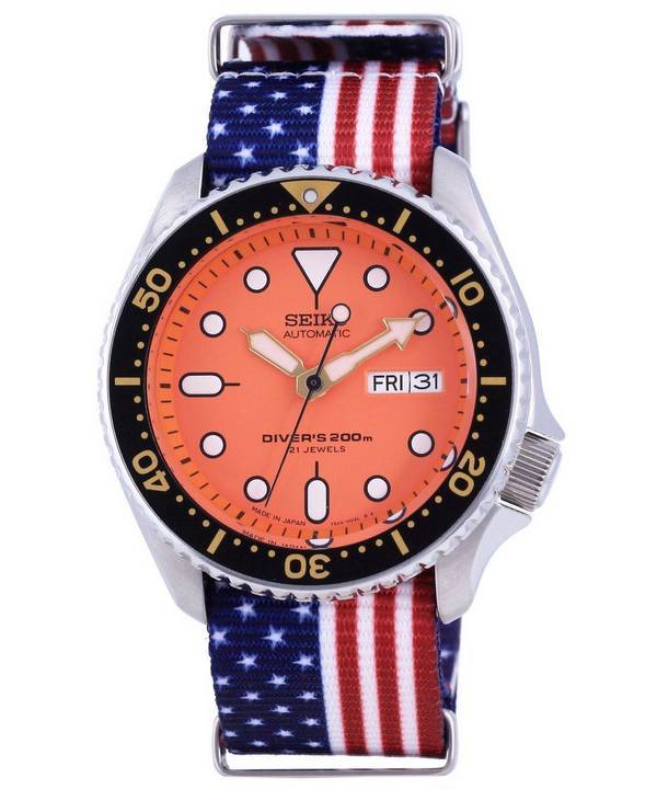 Seiko Automatic Divers Japan Made Polyester SKX011J1-var-NATO27 200M Mens Watch