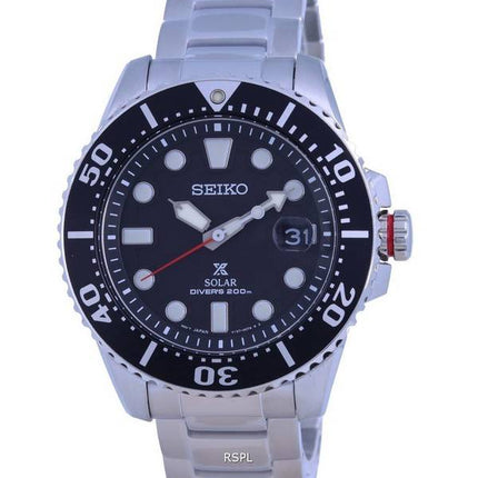 Seiko Prospex Padi Black Dial Stainless Steel Solar Divers SNE551 SNE551P1 SNE551P 200M Mens Watch