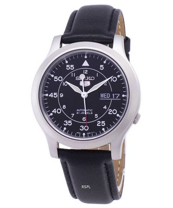 Seiko 5 Military SNK809K2-SS3 Automatic Black Leather Strap Men's Watch