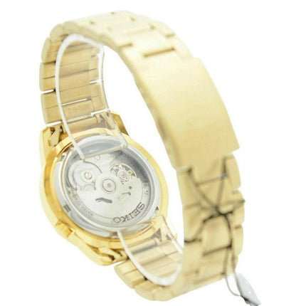 Seiko 5 Gold Tone Stainless Steel Gold Dial 21 Jewels Automatic SNKK20K1 Mens Watch