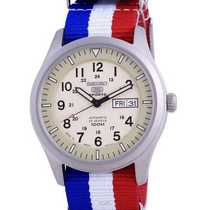 Seiko 5 Sports Military Automatic Japan Made SNZG07J1-var-NATO25 100M Mens Watch