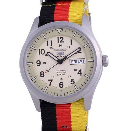 Seiko 5 Sports Military Automatic Japan Made SNZG07J1-var-NATO26 100M Mens Watch