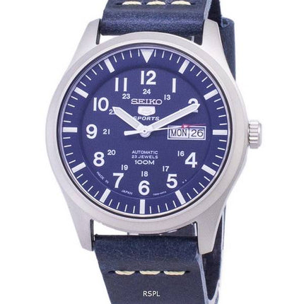 Seiko 5 Sports SNZG11J1-LS15 Automatic Dark Blue Leather Strap Men's Watch