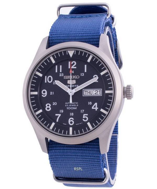 Seiko 5 Sports Blue Dial Automatic SNZG11K1-var-NATO8 100M Men's Watch