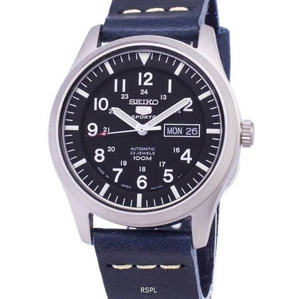 Seiko 5 Sports SNZG15J1-LS15 Automatic Japan Made Dark Blue Leather Strap Men's Watch