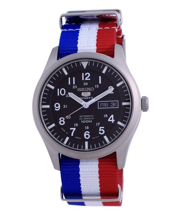 Seiko 5 Sports Automatic Polyester SNZG15J1-var-NATO25 100M Mens Watch