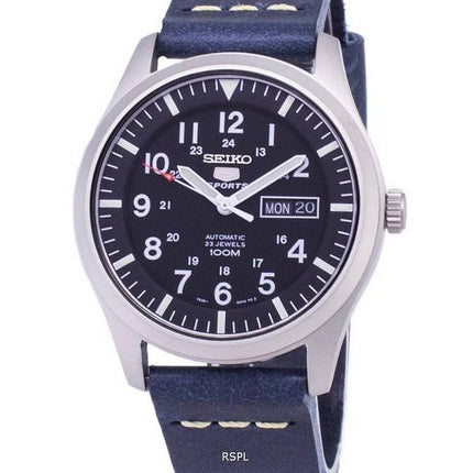 Seiko 5 Sports SNZG15K1-LS15 Automatic Dark Blue Leather Strap Men's Watch