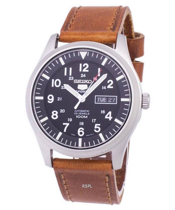 Seiko 5 Sports Automatic Ratio Brown Leather SNZG15K1-LS9 Men's Watch