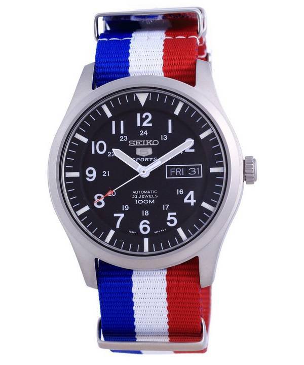 Seiko 5 Sports Automatic Polyester SNZG15K1-var-NATO25 100M Mens Watch