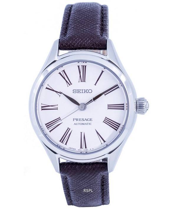 Seiko Presage Leather White Dial Automatic SPB233 SPB233J1 SPB233J Womens Watch