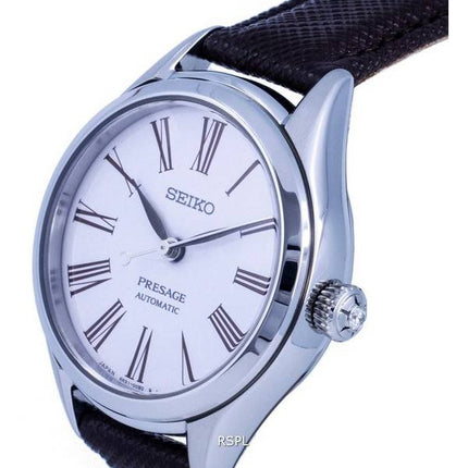 Seiko Presage Leather White Dial Automatic SPB233 SPB233J1 SPB233J Womens Watch