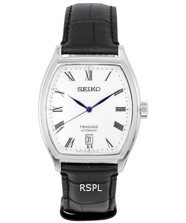 Seiko Presage Leather Strap White Dial Automatic SRPD05 SRPD05J1 SRPD05J Men's Watch