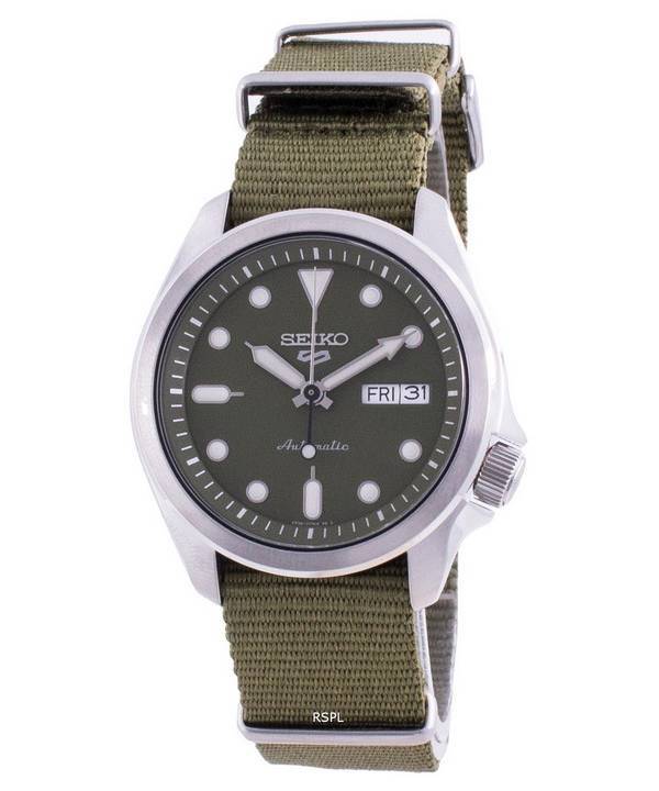 Seiko 5 Sports Green Dial Nylon Strap Automatic SRPE65 SRPE65K1 SRPE65K 100M Men's Watch