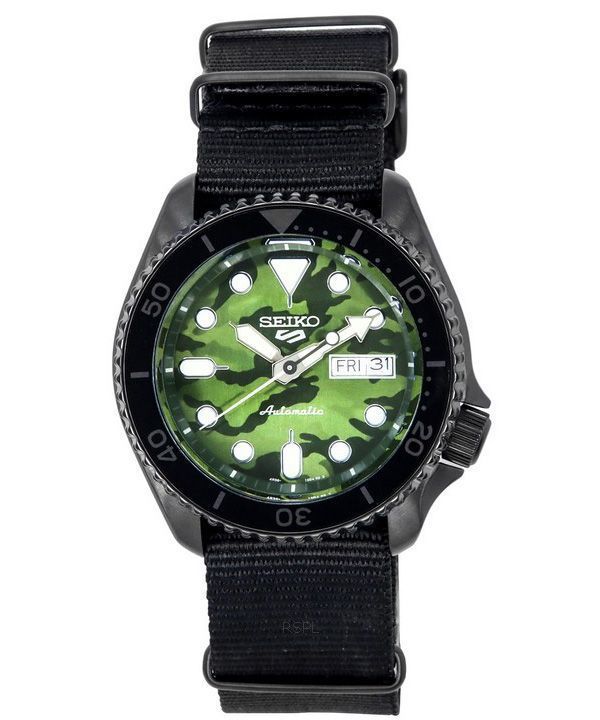 Seiko 5 Sports SKX Street Style Nylon Strap Camouflage Dial Automatic  SRPJ37K1 100M Mens Watch