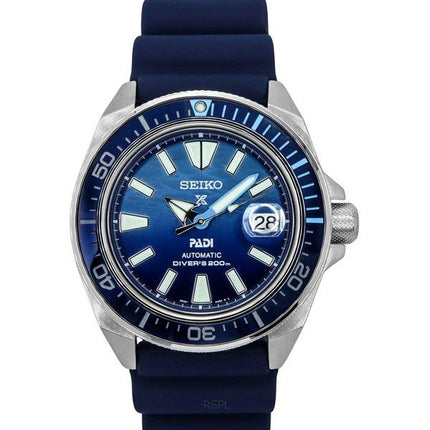 Seiko Prospex Samurai PADI Special Edition Blue Dial Automatic Divers SRPJ93K1 200M Mens Watch