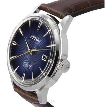 Seiko Presage Cocktail Time Calf Leather Strap Blue Dial Automatic SRPK15J1 Mens Watch