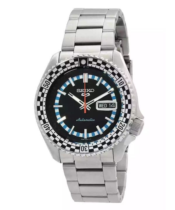 Seiko 5 Sports SKX Series Checker Flag Special Edition Black And White Dial Automatic SRPK67K1 100M Men's Watch