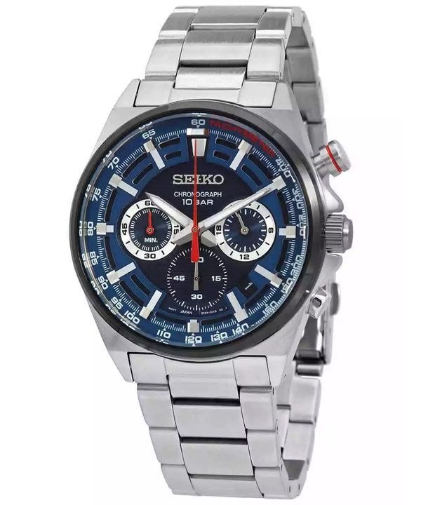 Seiko Conceptual Chronograph Stainless Steel Blue Dial Quartz SSB407P1 100M Men's Watch