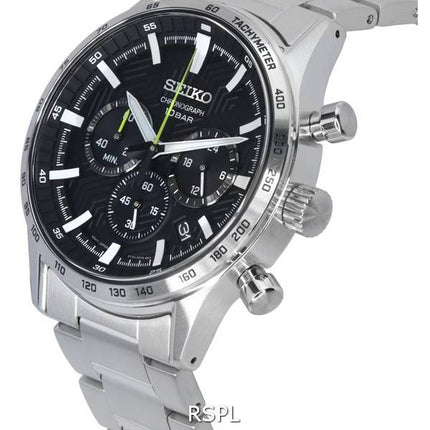 Seiko Urban Sports Chronograph Black Dial Quartz SSB413 SSB413P1 SSB413P 100M Men's Watch