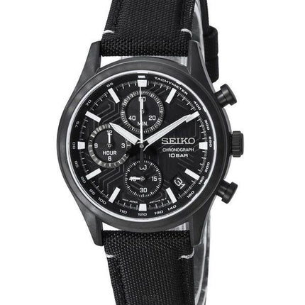 Seiko Conceptual Chronograph Nylon Strap Black Dial Quartz SSB421P1 100M Men's Watch