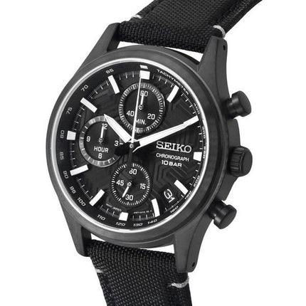 Seiko Conceptual Chronograph Nylon Strap Black Dial Quartz SSB421P1 100M Men's Watch