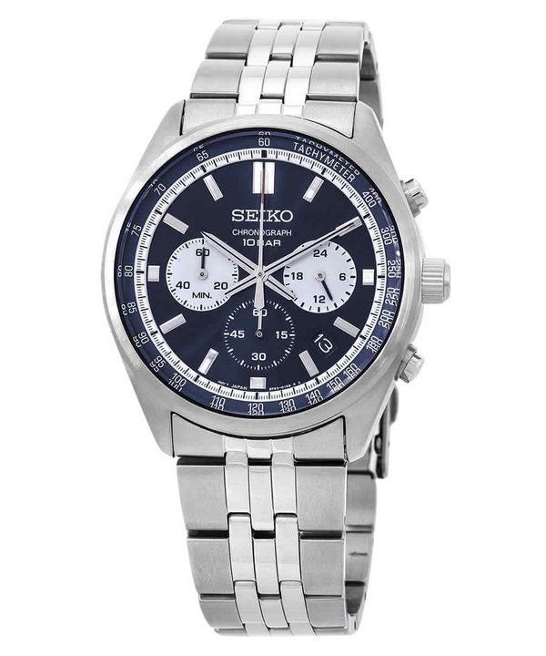 Seiko Discover More Chronograph Stainless Steel Blue Dial Quartz SSB427P1 100M Men's Watch