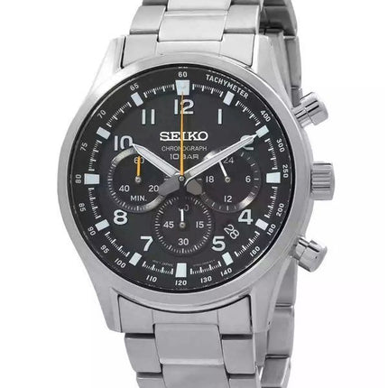 Seiko Discover More Sport Chronograph Stainless Steel Black Dial Quartz SSB447P1 100M Men's Watch