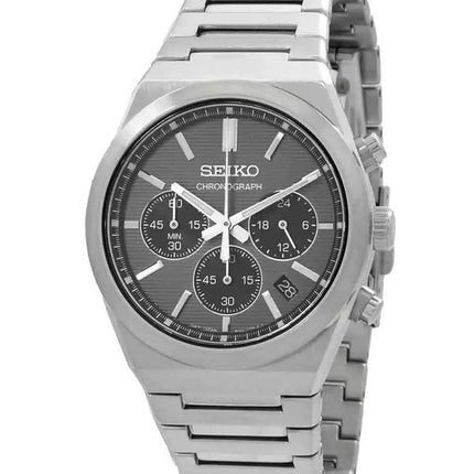 Seiko Discover More Classic Chronograph Stainless Steel Grey Dial Quartz SSB455P1 100M Men's Watch