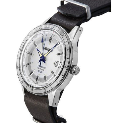 Seiko Presage Style60's GMT 110th Anniversary Limited Editions Leather Strap White Dial Automatic SSK015J1 Men's Watch