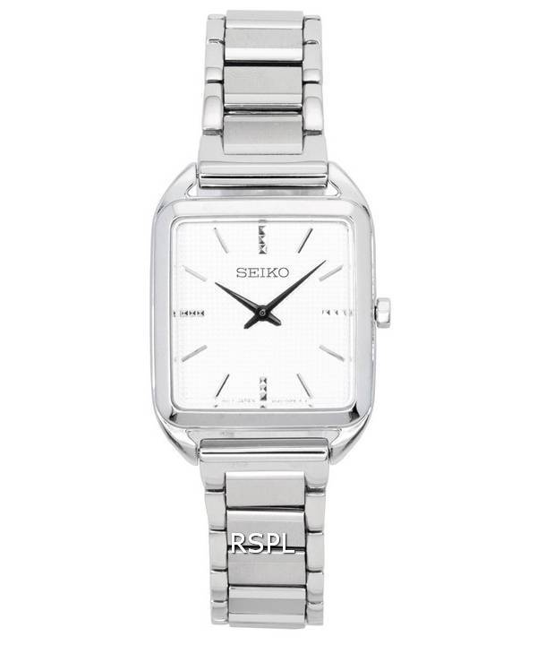 Seiko Stainless Steel White Dial Quartz SWR073 SWR073P1 SWR073P Women's Watch