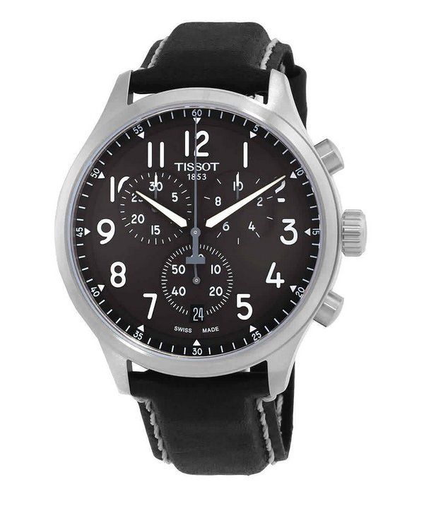 Tissot T-Sport Chrono XL Leather Strap Anthracite Dial Quartz T116.617.16.062.00 100M Mens Watch