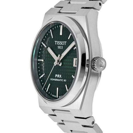 Tissot PRX T-Classic Powermatic 80 Green Dial Automatic T137.207.11.091.00 100M Unisex Watch