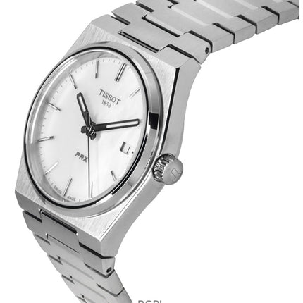 Tissot PRX Classic Contemporary Stainless Steel White Mother Of Pearl Dial Quartz T137.210.11.111.00 100M Unisex Watch