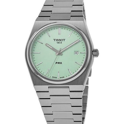 Tissot T-Classic PRX Stainless Steel Light Green Dial Quartz T137.410.11.091.01 100M Unisex Watch