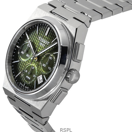 Tissot PRX Chronograph Stainless Steel Green Dial Automatic T137.427.11.091.00 100M Men's Watch