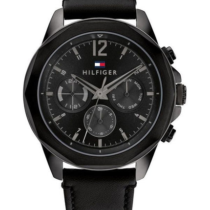 Tommy Hilfiger LARS Leather Strap Multifunction Black Dial Quartz 1792062 Mens Watch