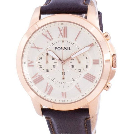 Refurbished Fossil Grant Chronograph Brown Leather Quartz FS4991IE Men's Watch