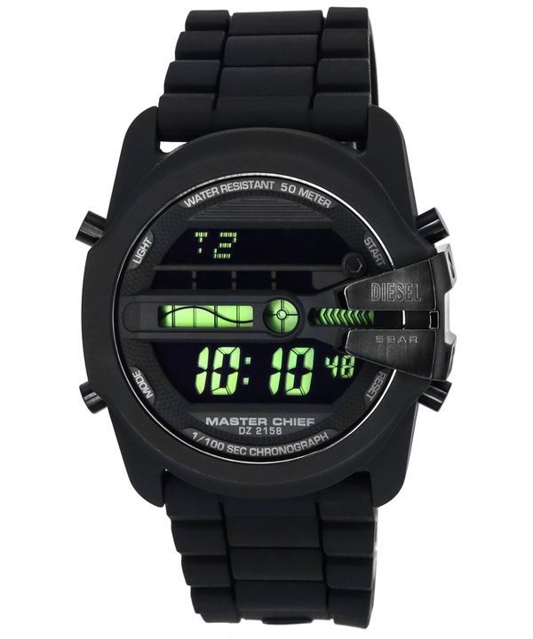 Refurbished Diesel Master Chief Digital Silicone Strap Black Dial Quartz DZ2158 Men's Watch