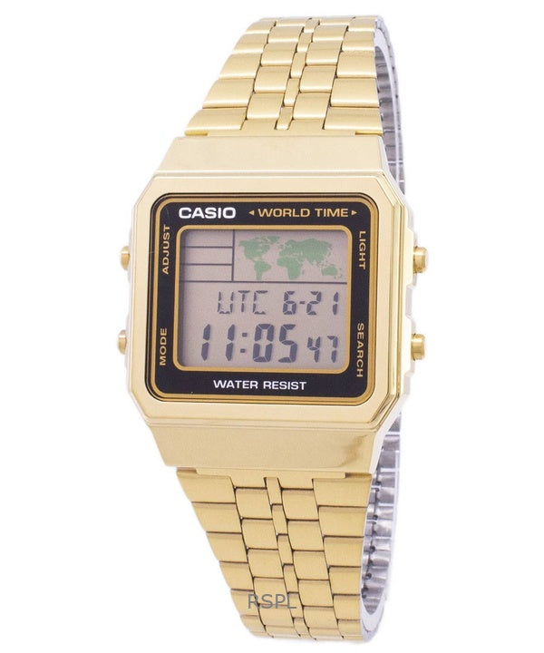 Refurbished Casio Digital Gold Tone Stainless Steel Quartz A500WGA-1DF Men's Watch