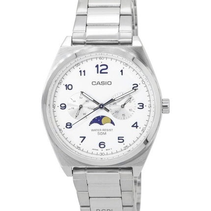 Refurbished Casio Standard Analog Moon Phase White Dial Quartz MTP-M300D-7A Men's Watch