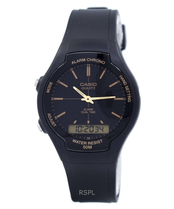 Refurbished Casio Analog Digital Resin Strap Black Dial Quartz AW-90H-9EVDF Men's Watch