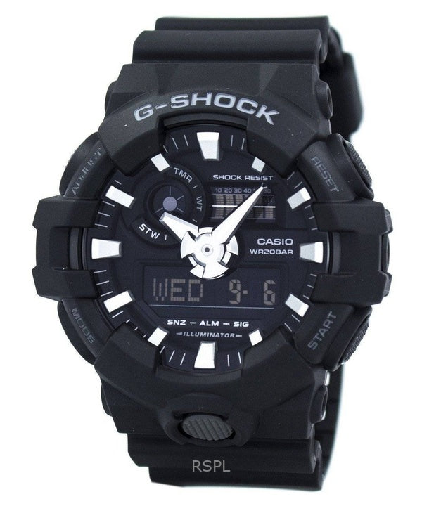 Refurbished Casio G-Shock Analog Digital Resin Strap Black Dial GA-700-1B 200M Men's Watch