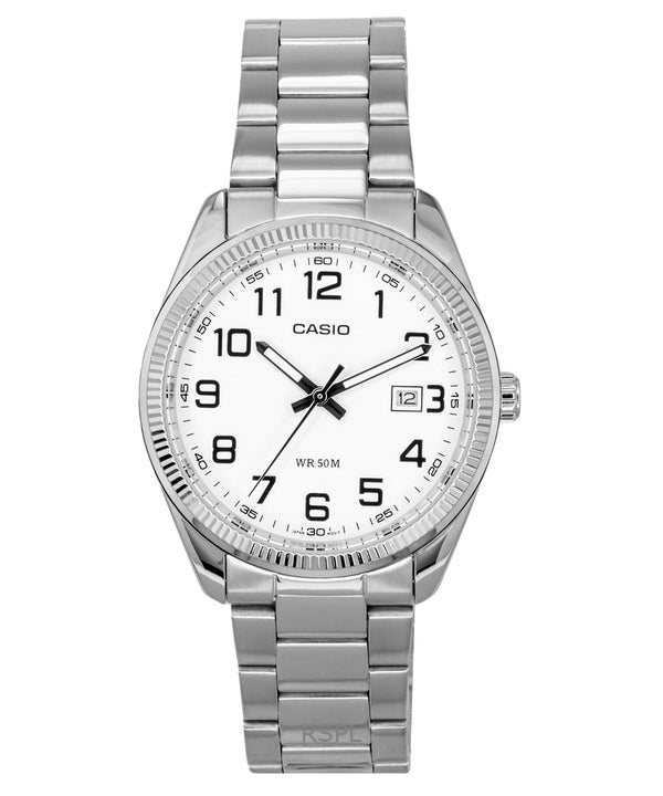 Refurbished Casio Standard Analog Stainless Steel White Dial Quartz MTP-1302D-7B Men's Watches